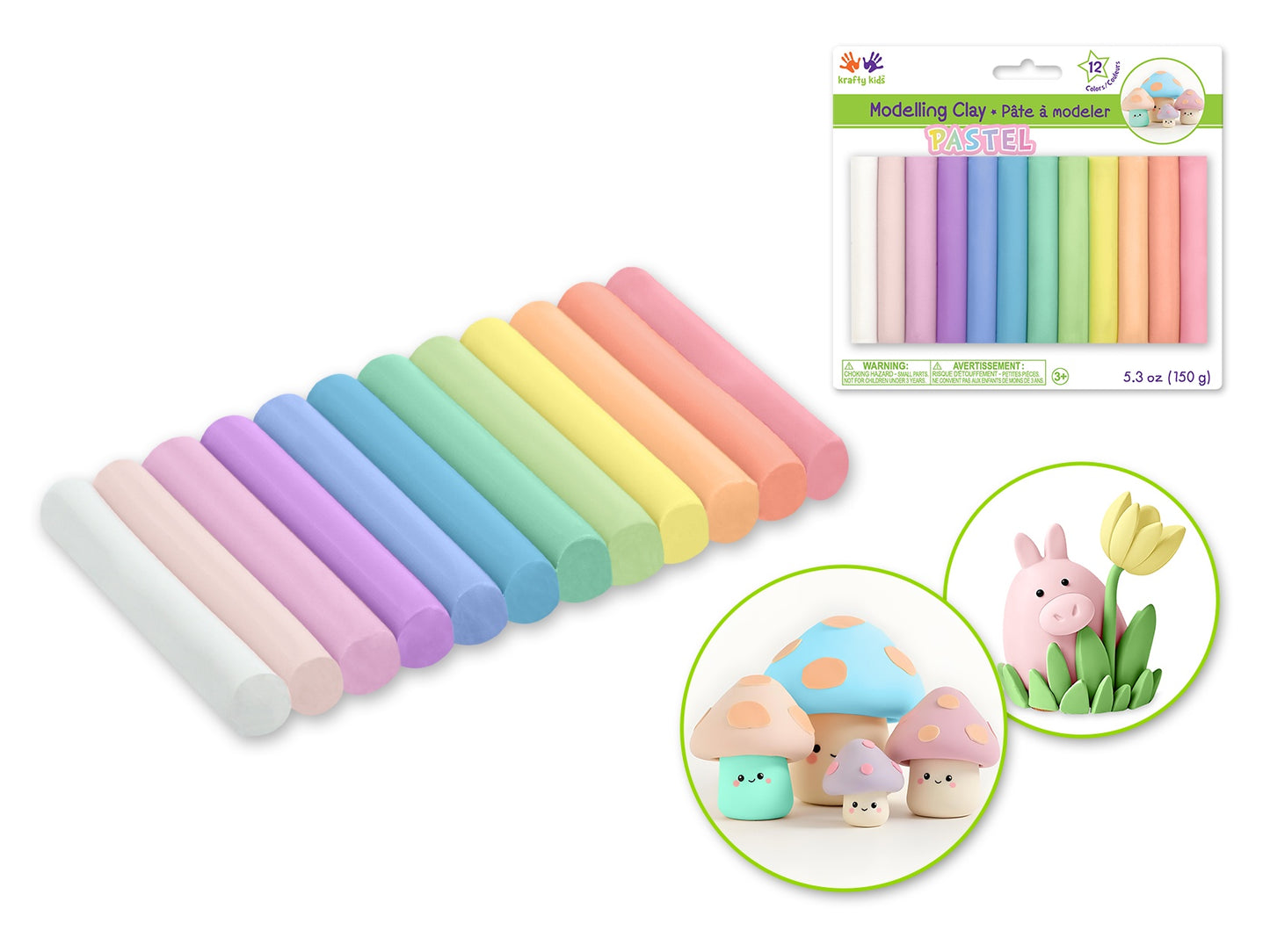 Modelling Clay Tubes x12 Asst 150g