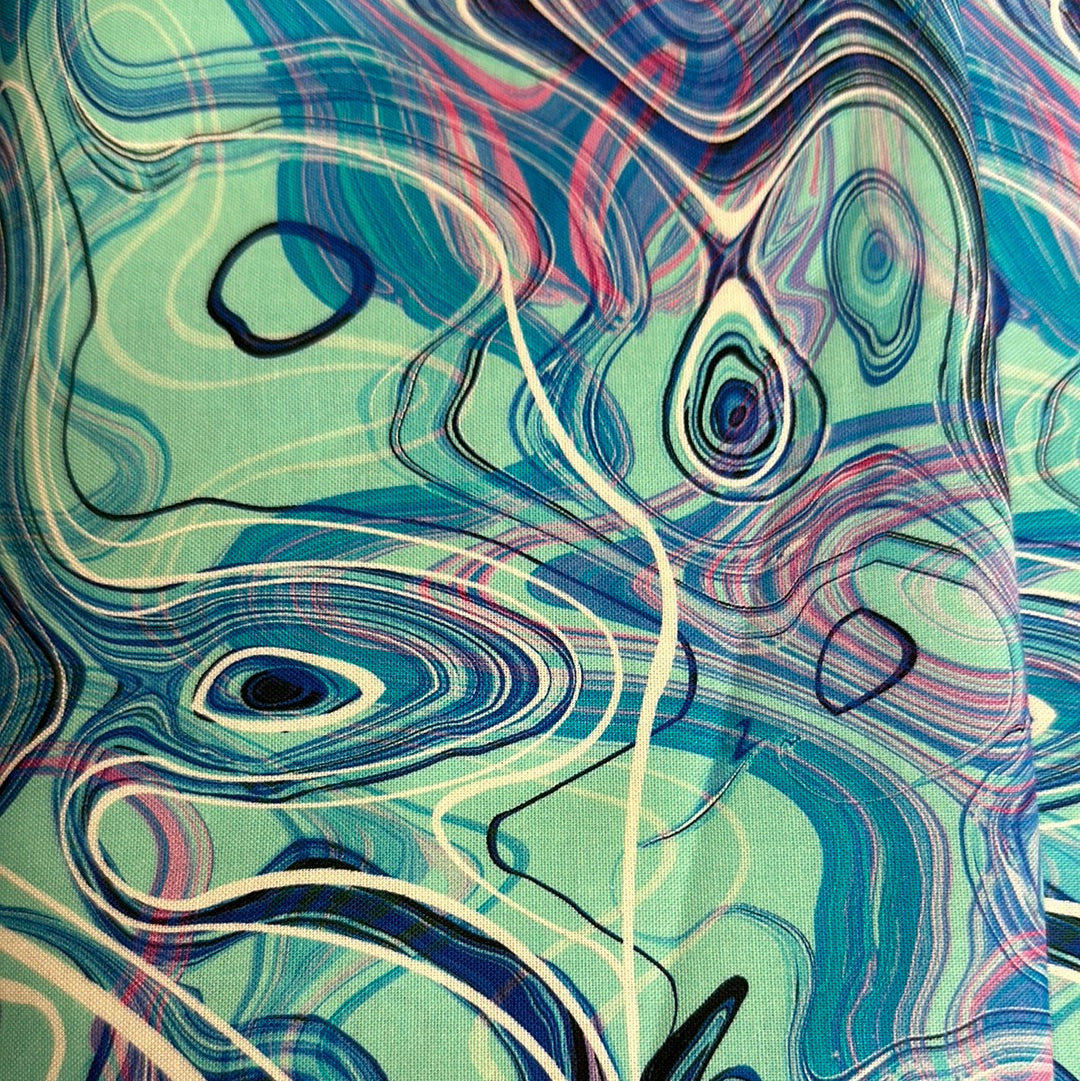 Artful Blooms Quilting Cottons 45” Aqua