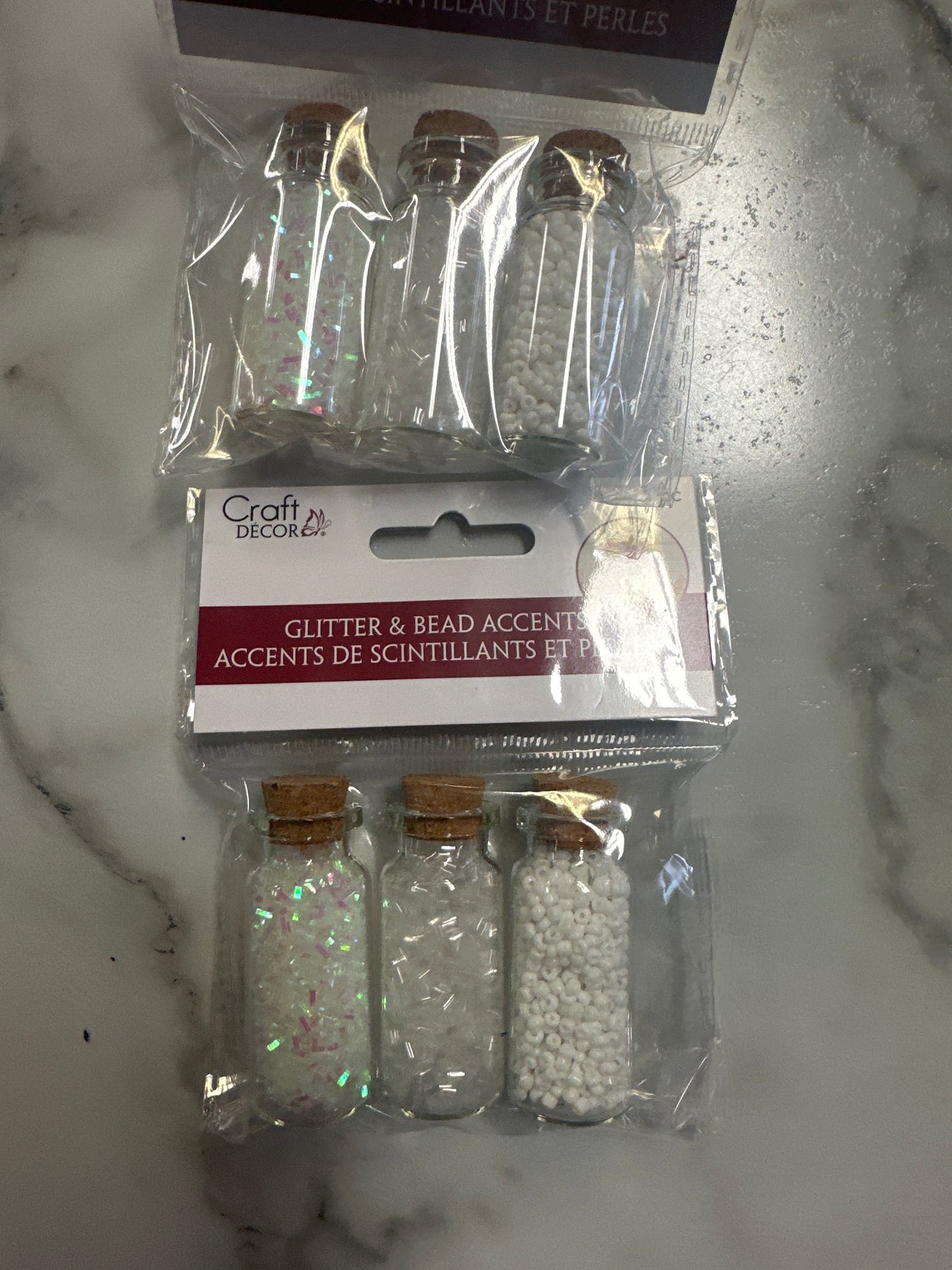Glitter and Bead Accents - Silver