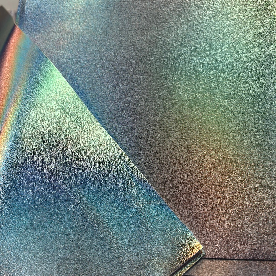 Faux Leather Silver Metallic Shimmer