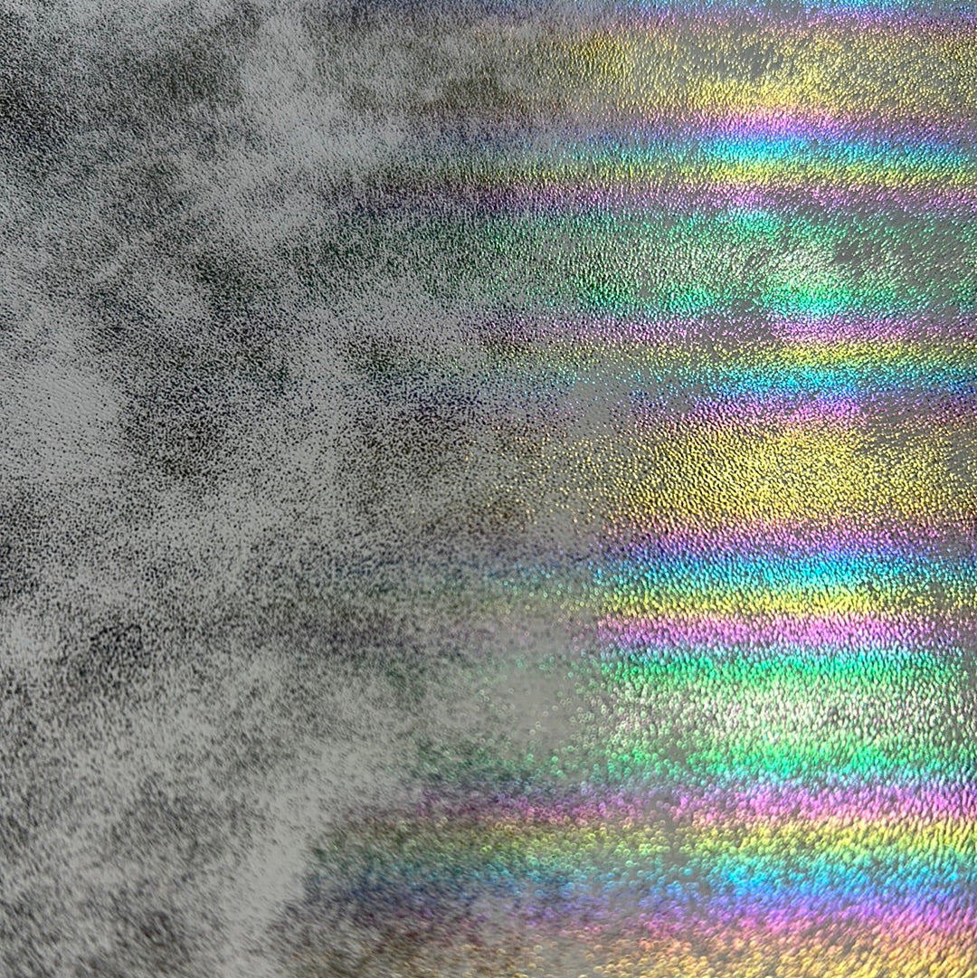 Holographic silver marble Faux Leather