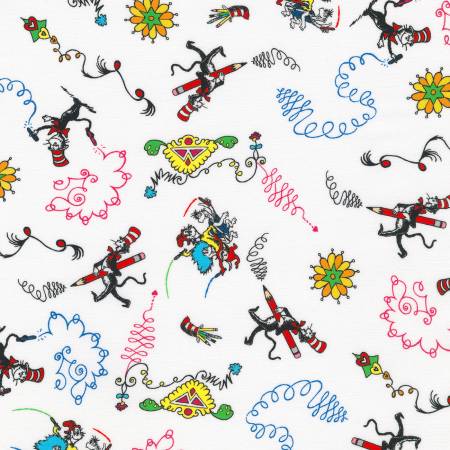 Cat In The Hat Quilting Cotton 45" YD