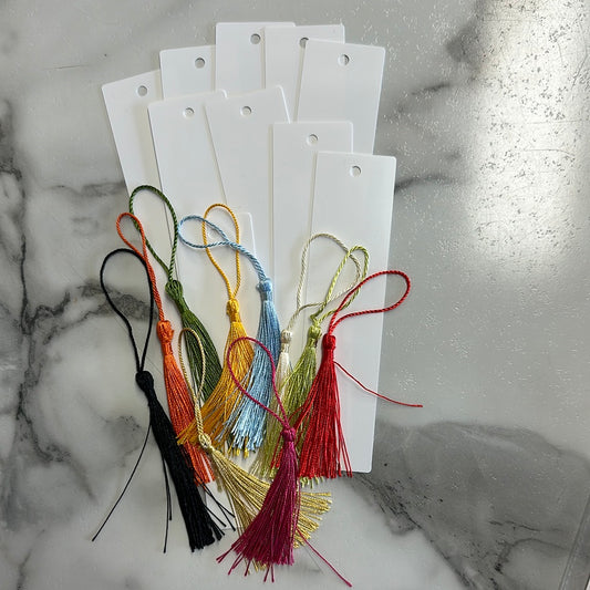 PET Bookmarks w Tassels  for Sublimation