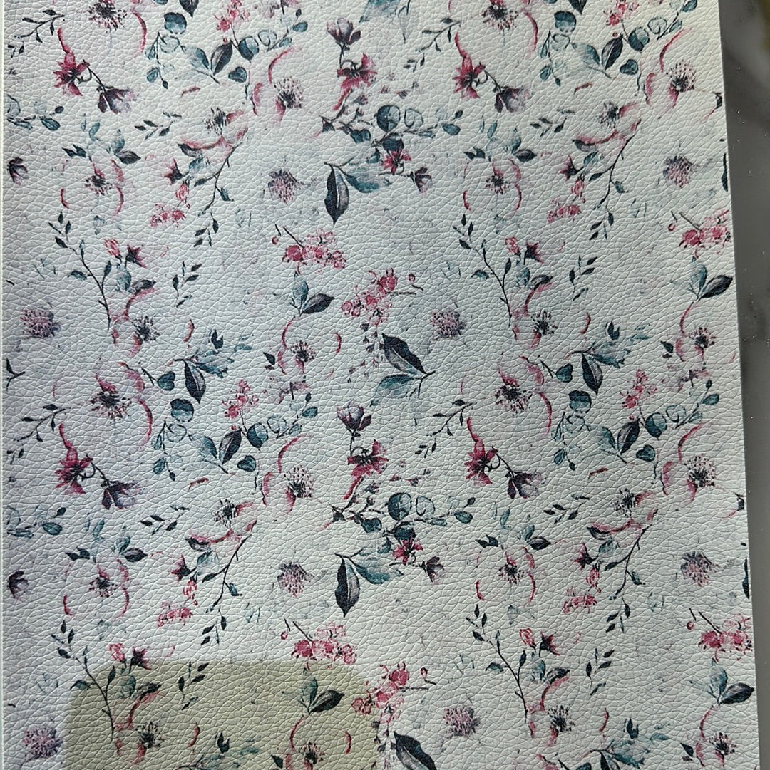 Faux Leather Cherry Blossoms