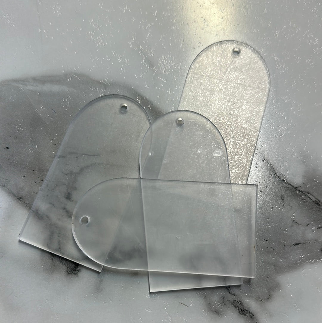 Cast Acrylic Arch Tag w Hole
