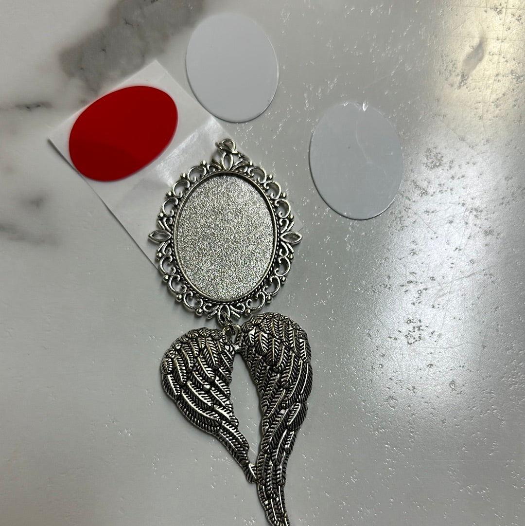 Memorial Charm Ornament DBL Large Oval sub disk