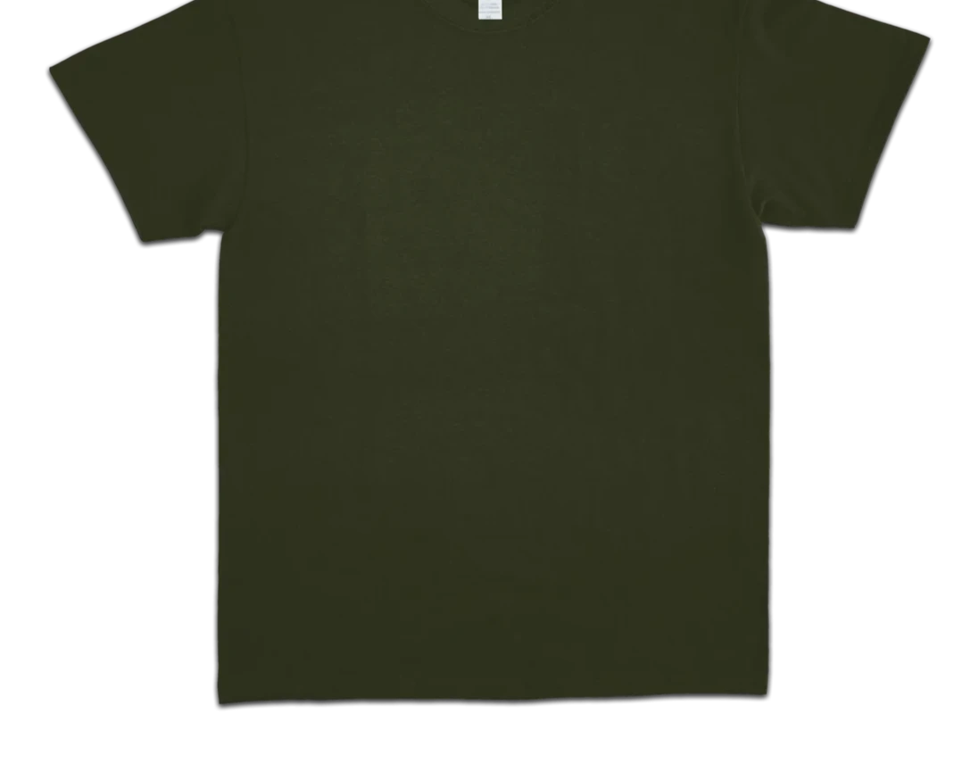 Cotton Adult Tee Shirts - DK Olive Green