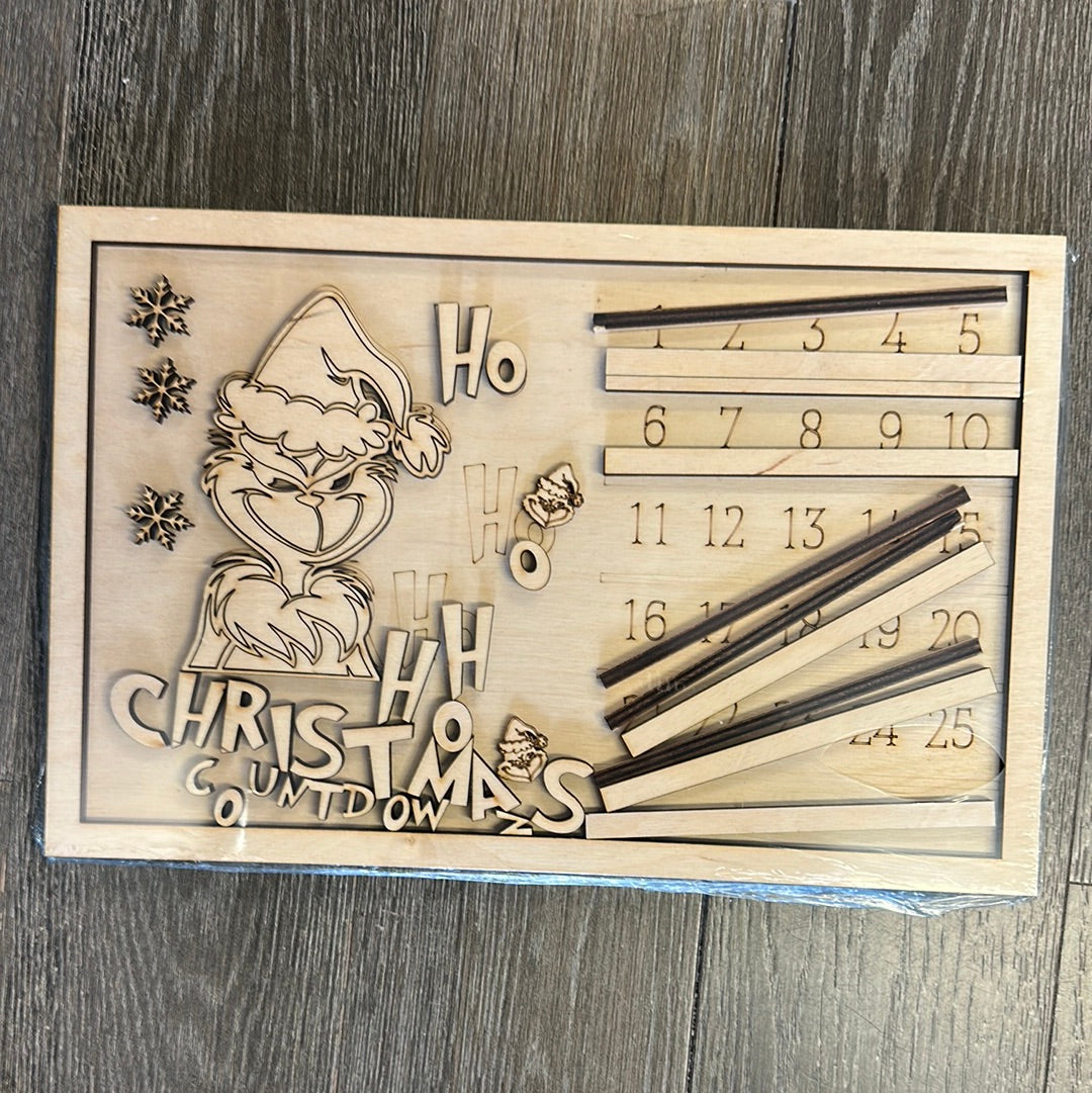 Grouchy? Rectangle Christmas Countdown DIY Sign