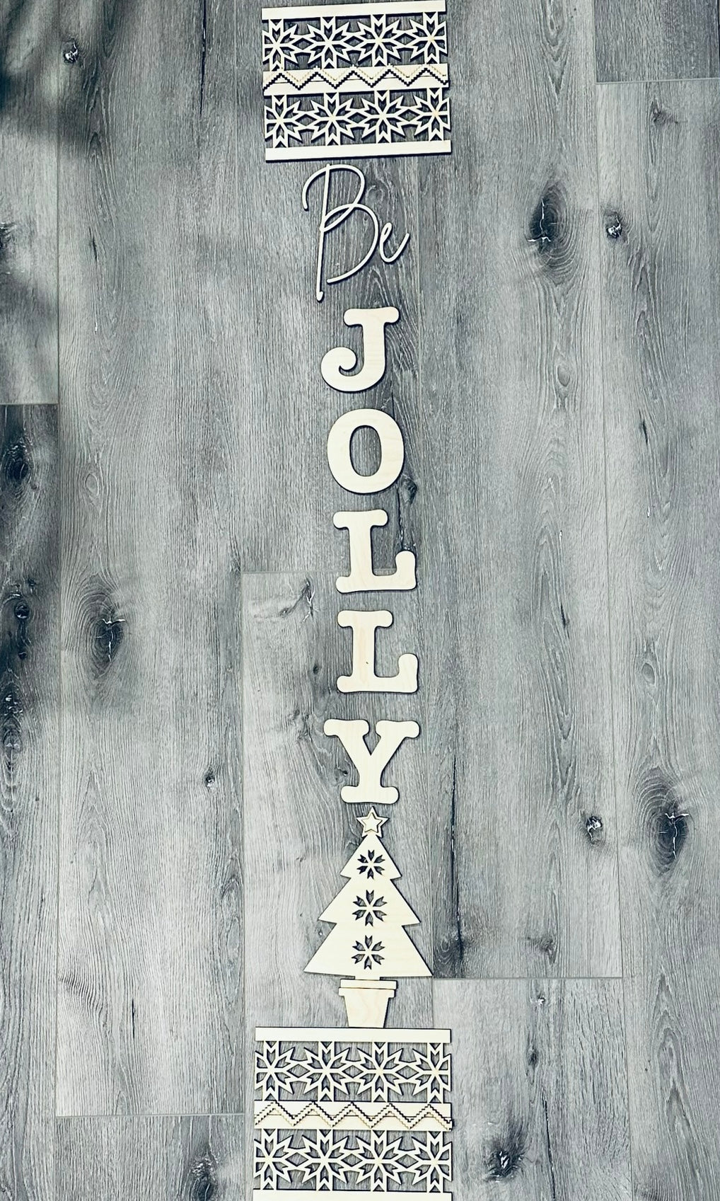 Be Jolly Knit Wood Sign DIY Porch Leaner