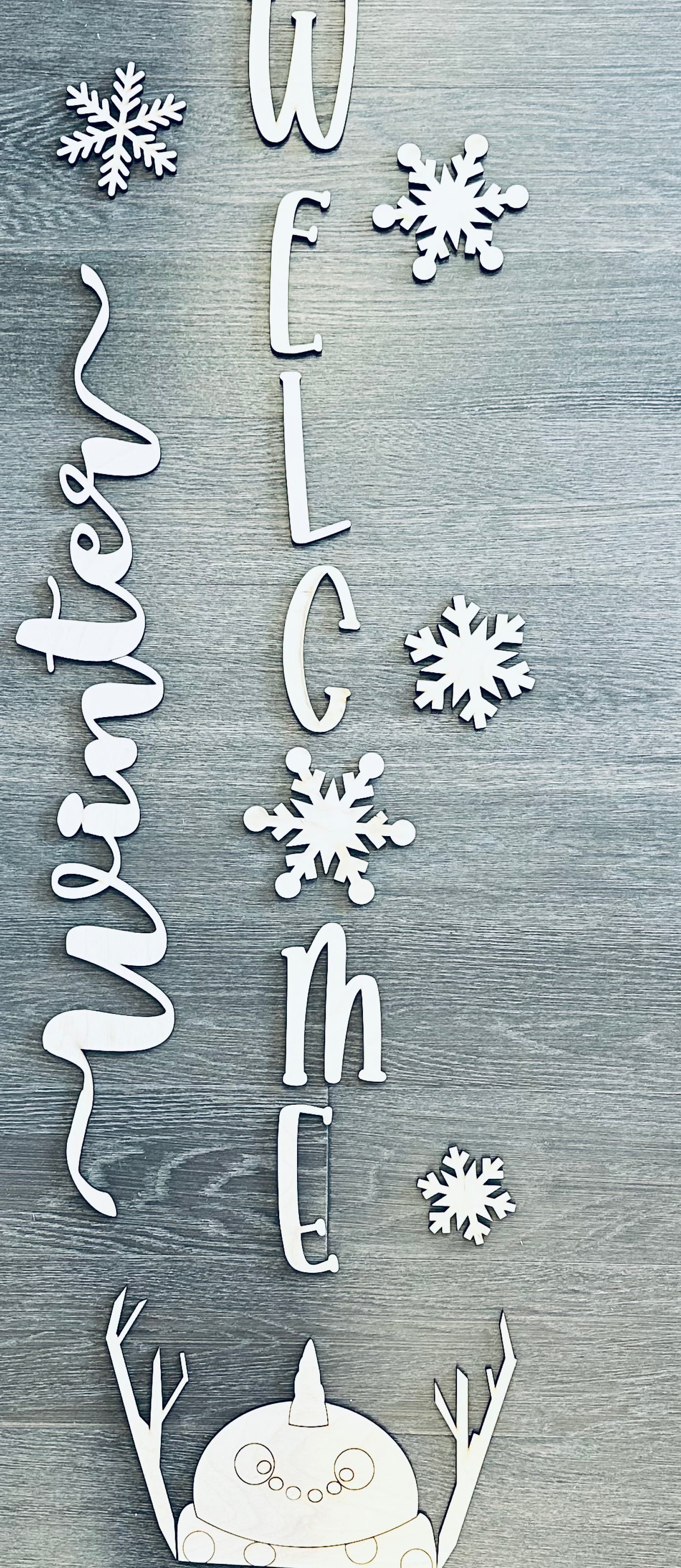 Welcome Winter Wood Sign DIY Porch Leaner