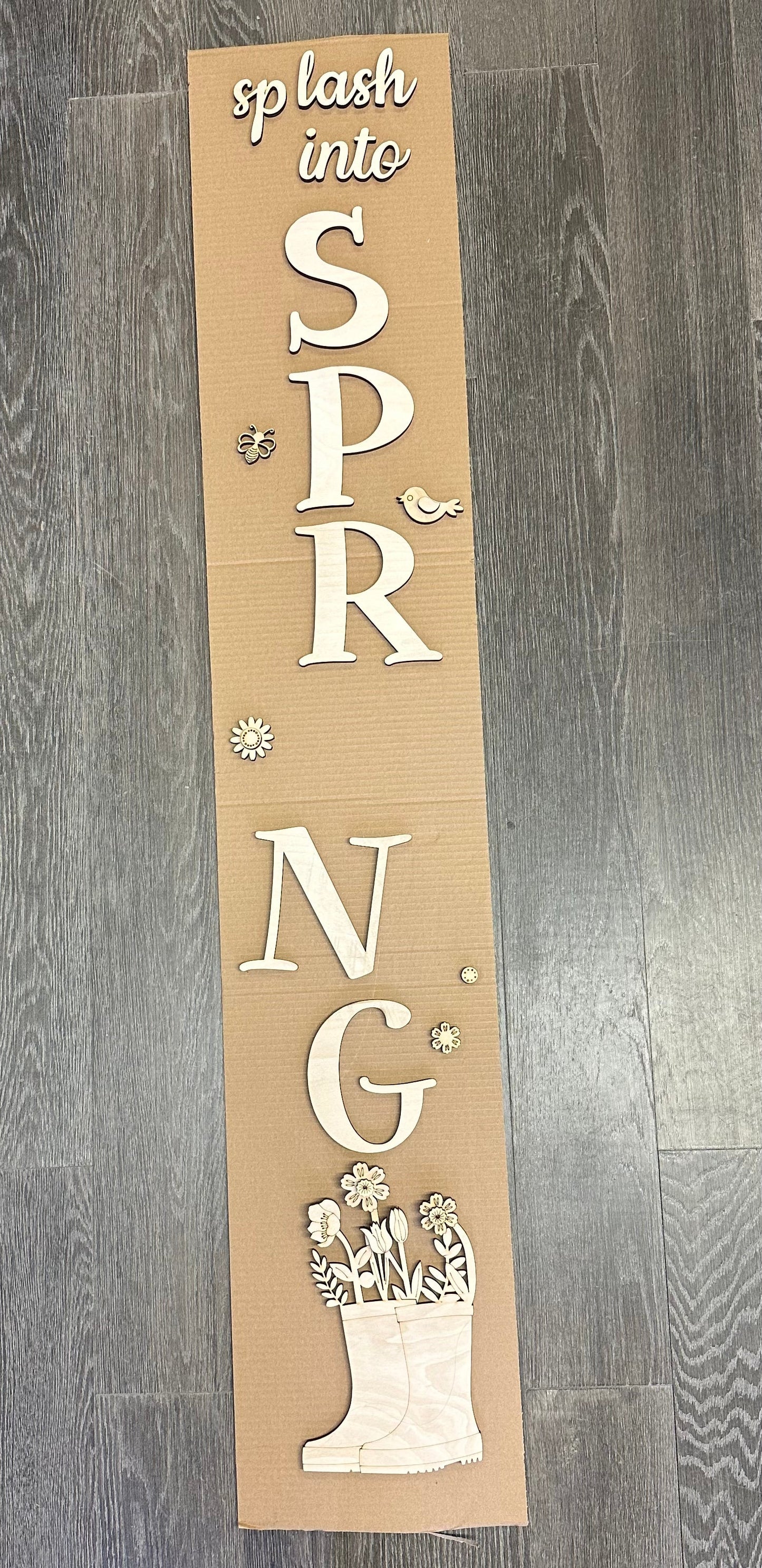 Spring Floral Boots Wood Sign DIY