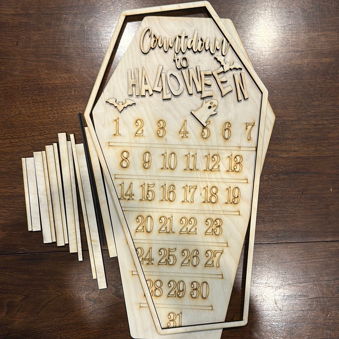 Countdown To Halloween Wood Sign DIY Blank
