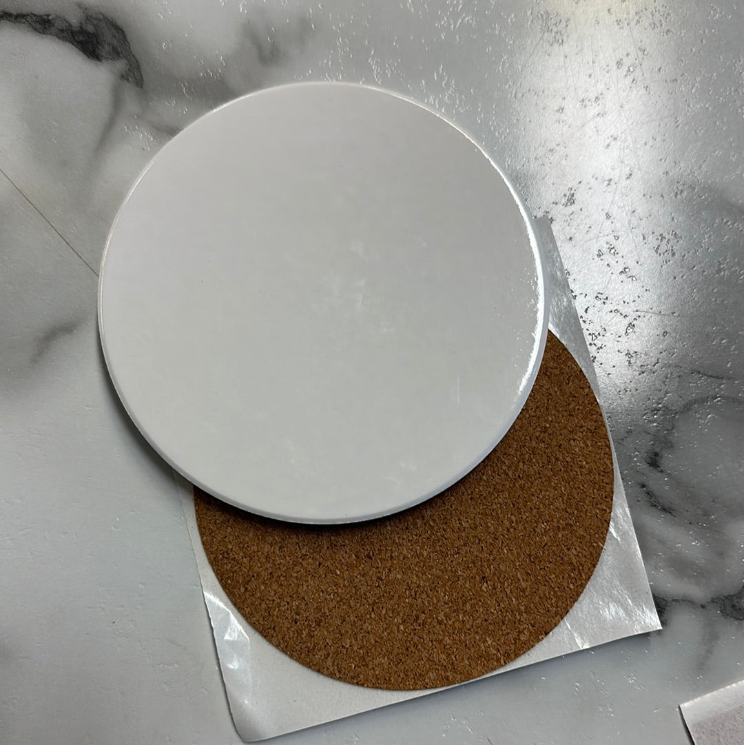 Ceramic Coasters w cork