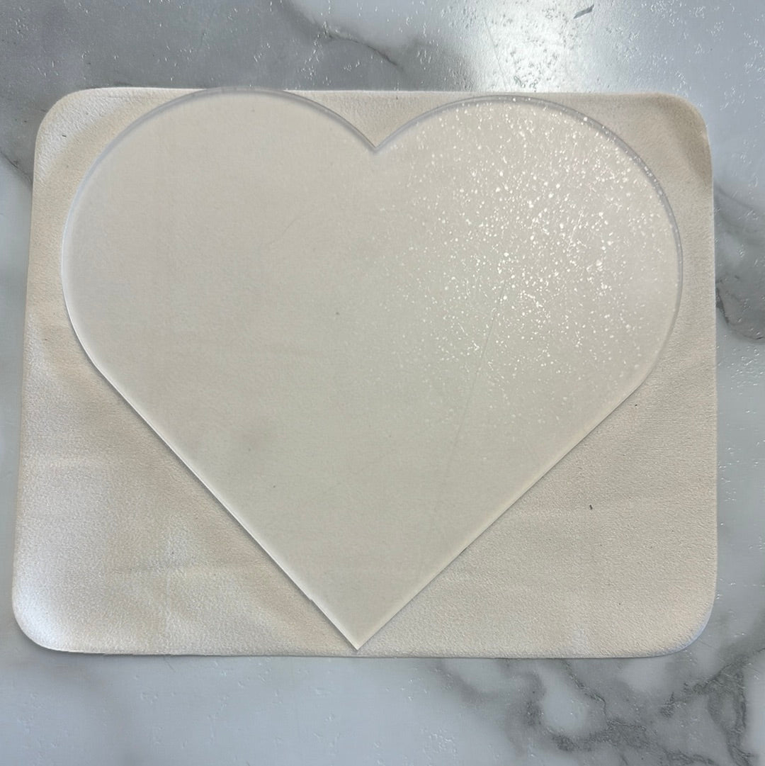 12 inch Frosted Acrylic Heart - No hole