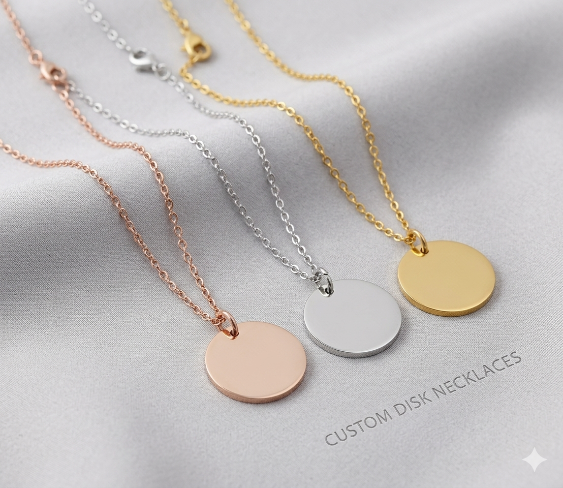 20mm Round Disc Necklace SS