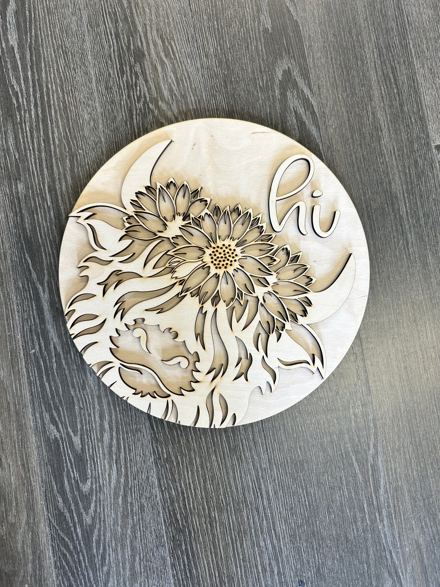 Highland Cow w Sunflowers Sign DIY