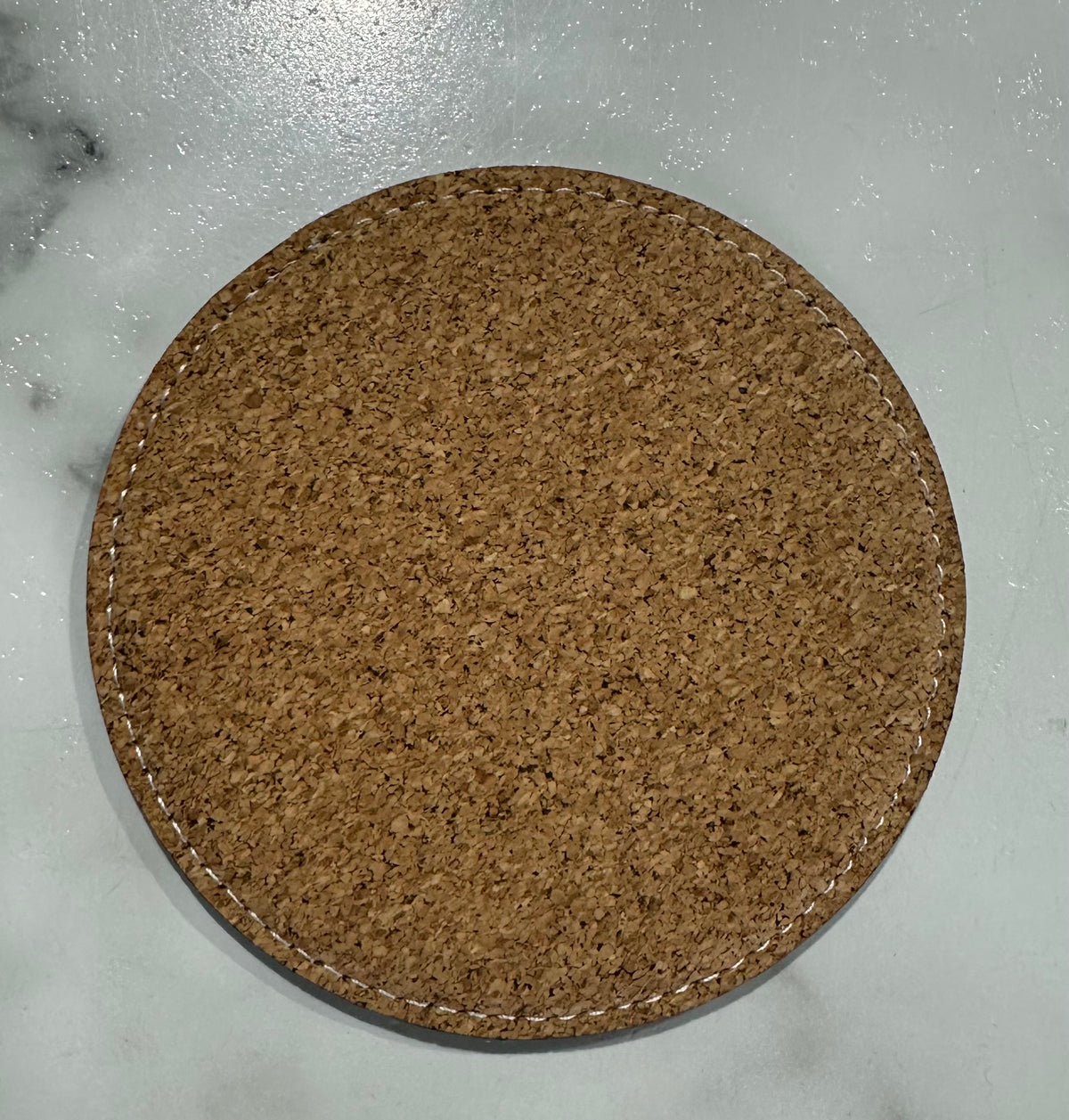 4" Round Leatherette Coaster for Engraving