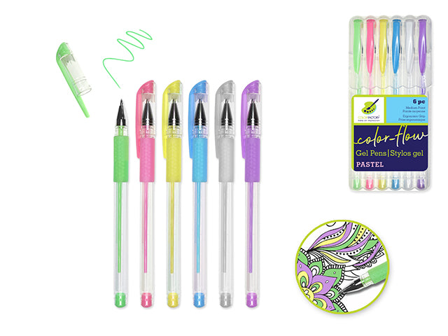 Color Flow Gel Pens- Pastels 6PK