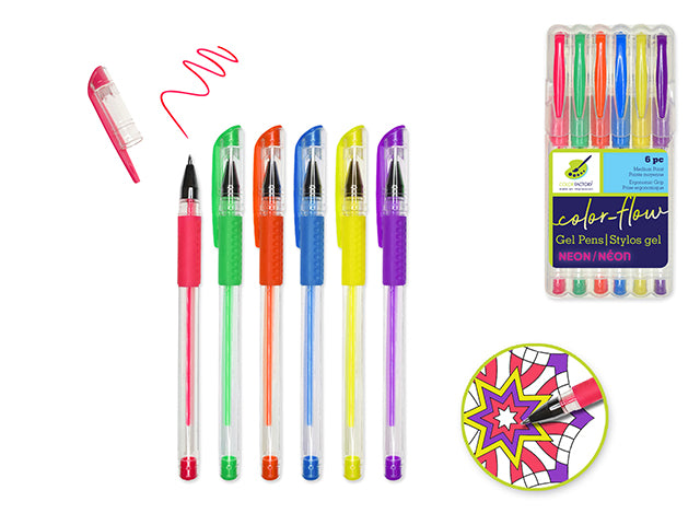 Color Flow Gel Pens- Neons 6PK