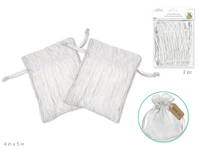 4"x5" Pleated Satin Favor Bags 2PK