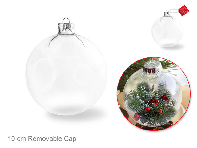 10 CM Glass Ornament with Silver top