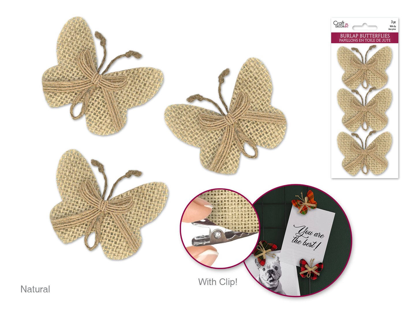 Burlap Butterflies w Clip