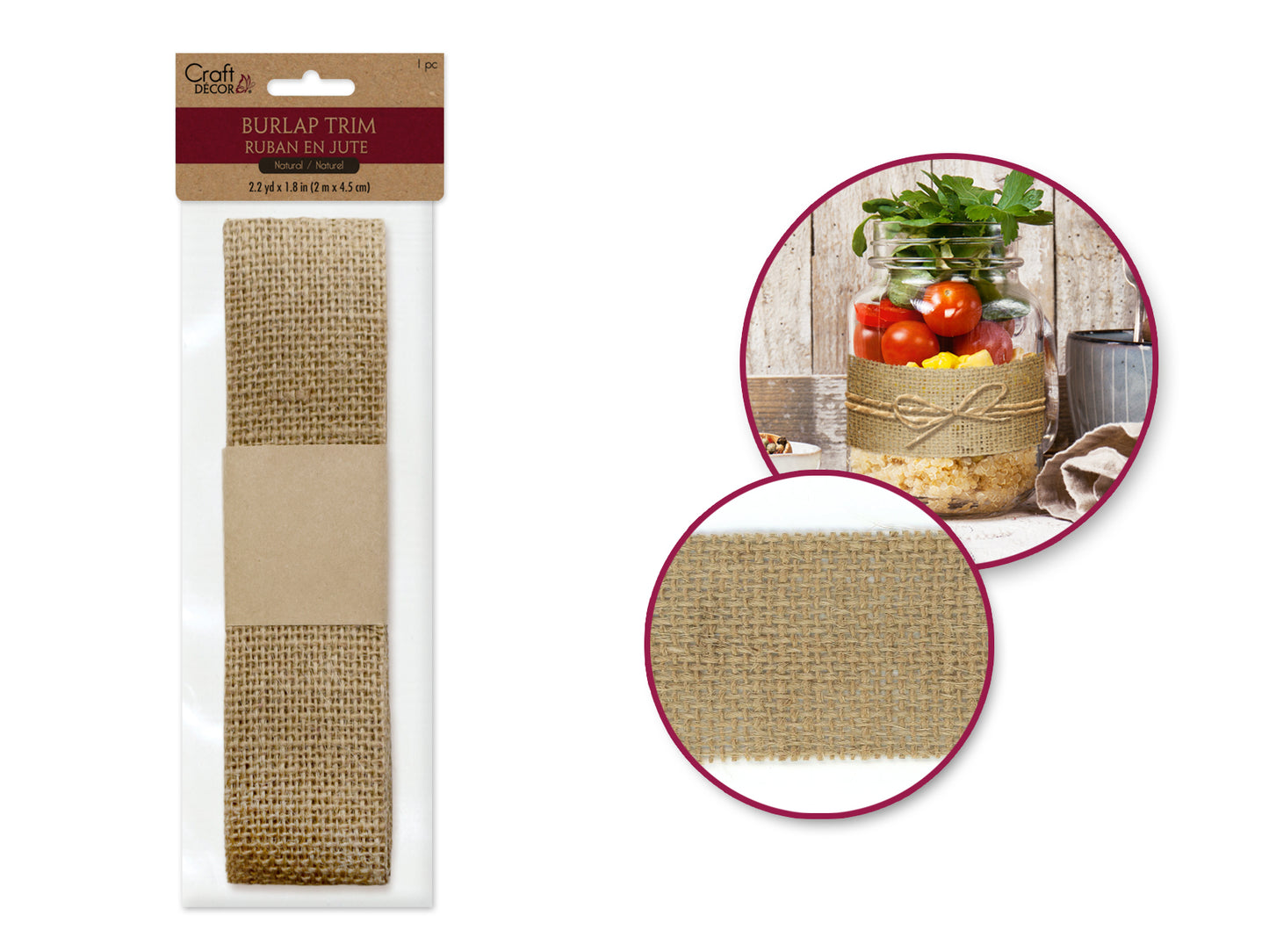 Burlap Trim Ribbon 1.8 IN