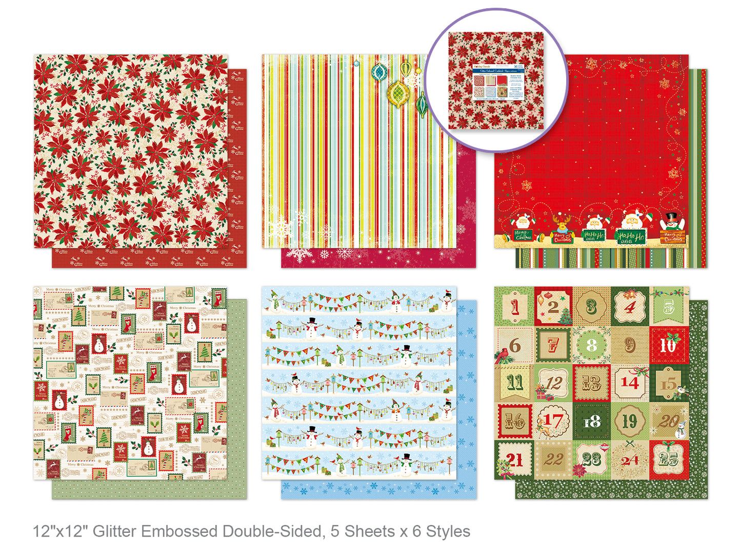 Dbl Sided Cardstock - Christmas
