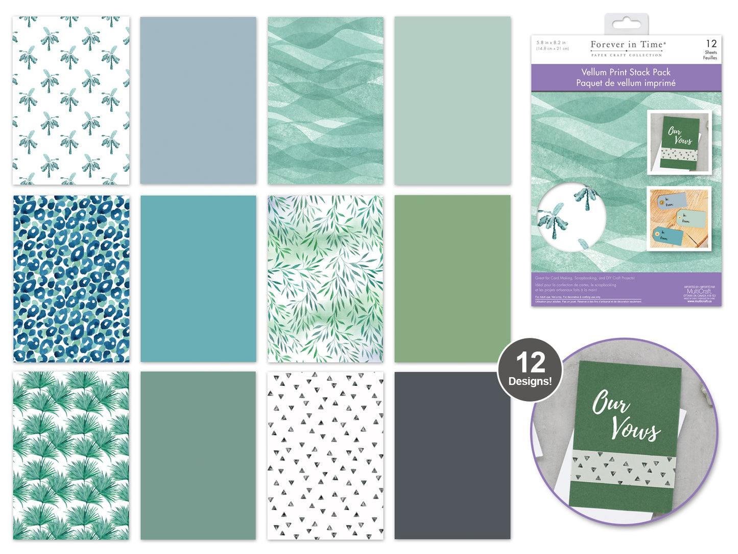 Vellum Print Stack Pad - Abstract Dusk