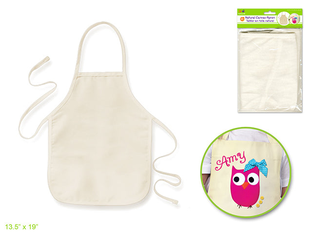 Kids Natural Canvas Apron