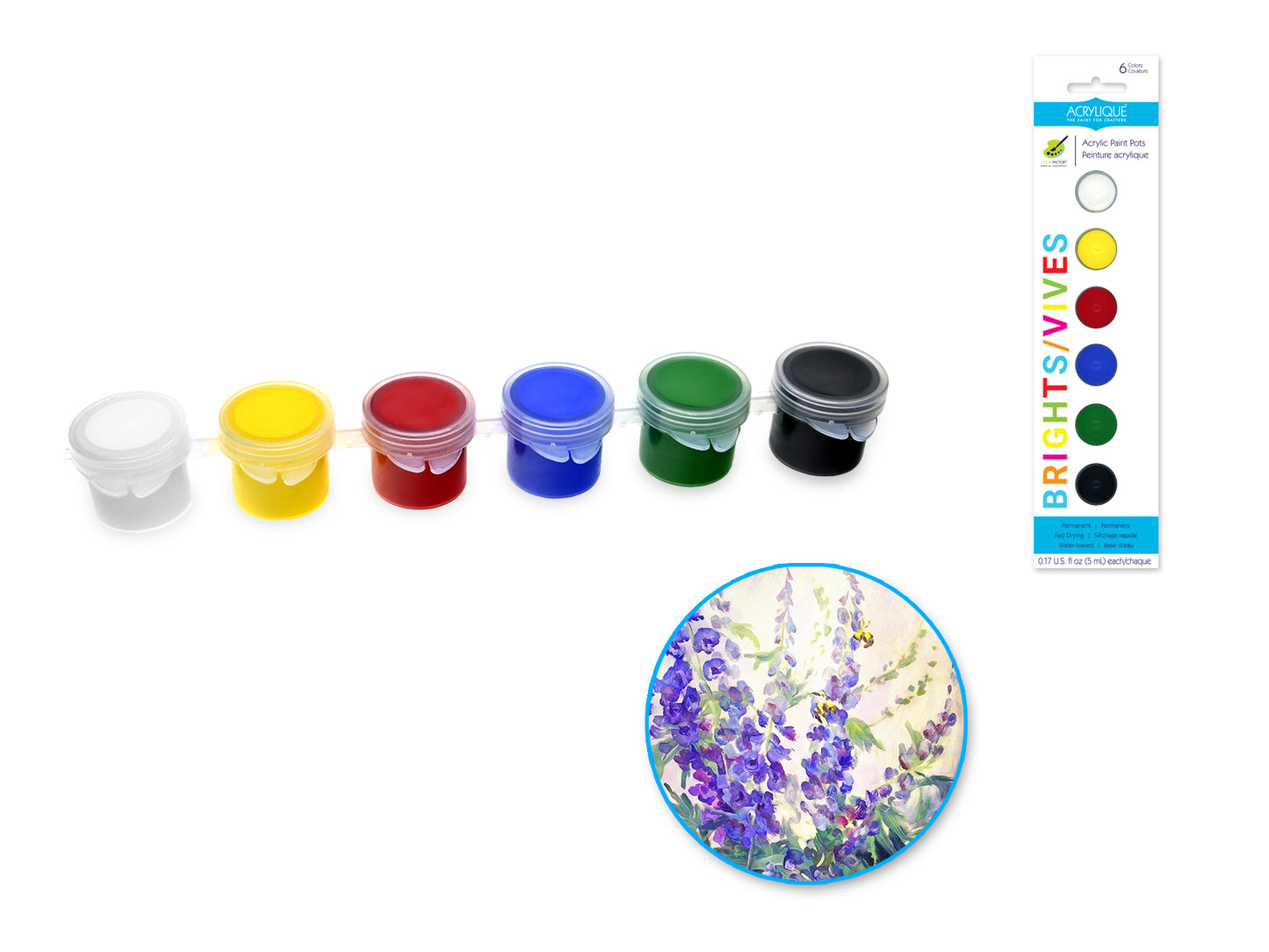 Acrylique Paint Pots (6x5ml) - Brights