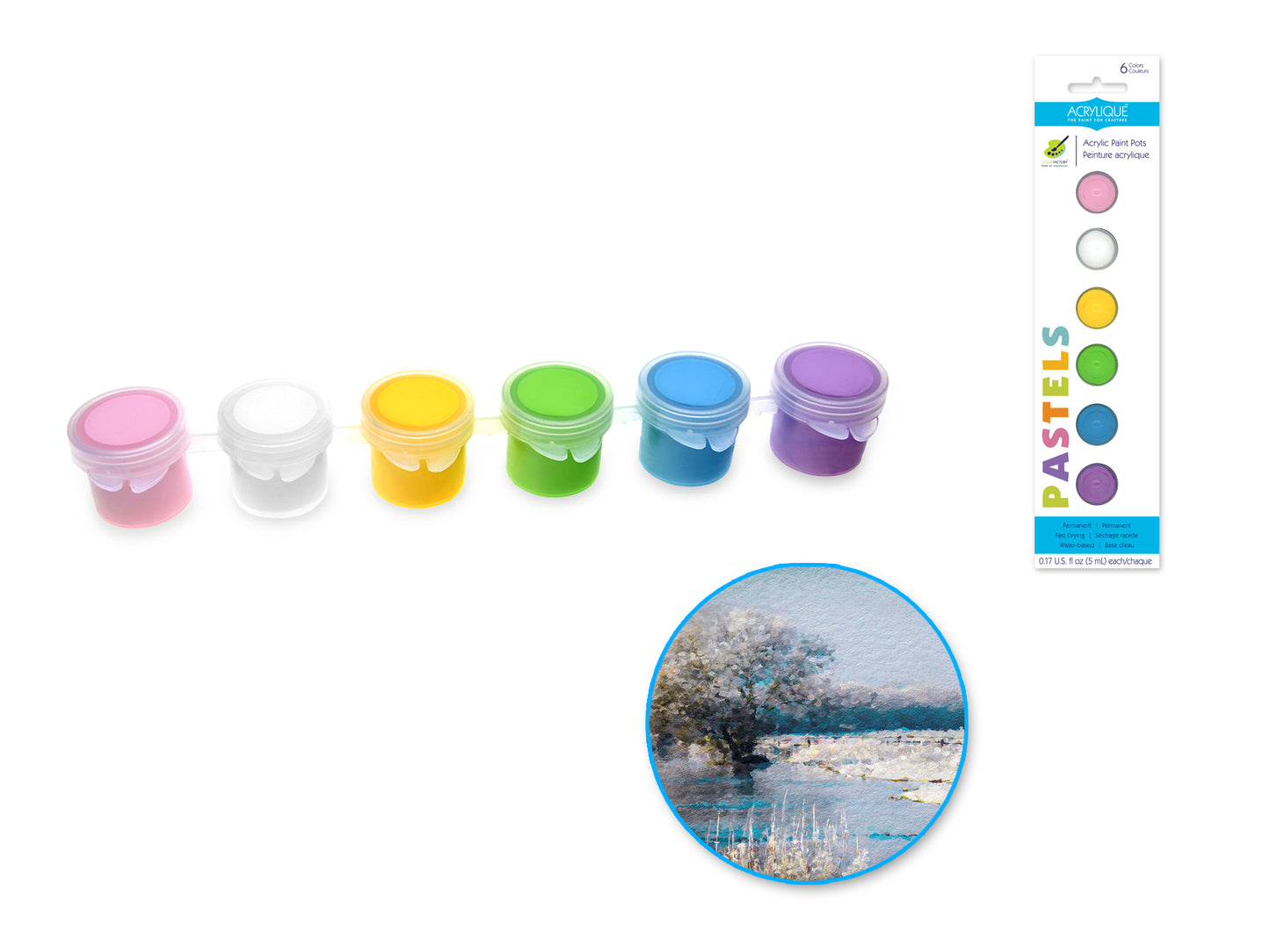 Acrylique Paint Pots (6x5ml) - Pastels