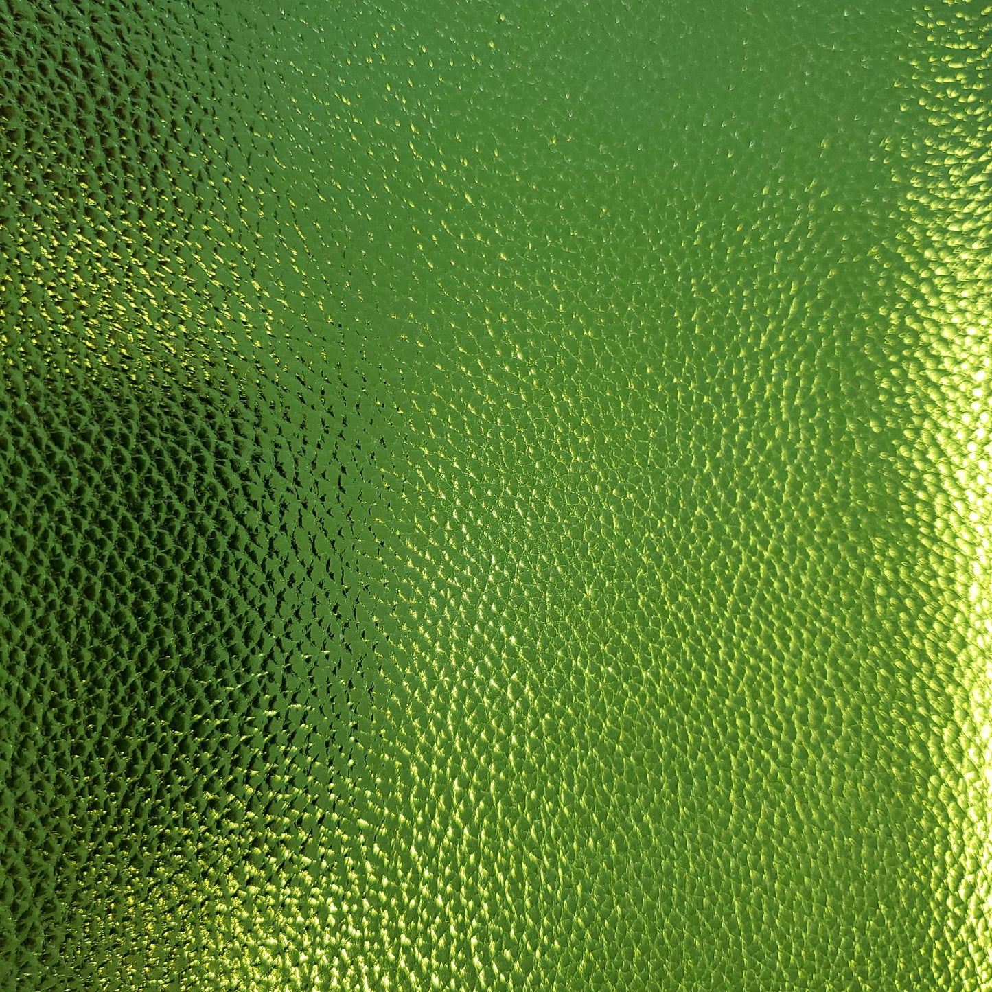 Green Metallic Litchi Faux leather