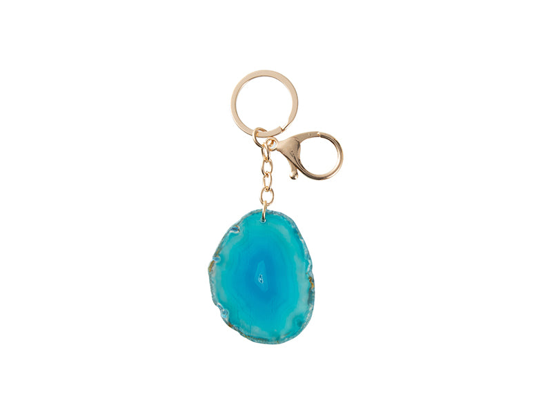 Engraving agate keyring - Blue