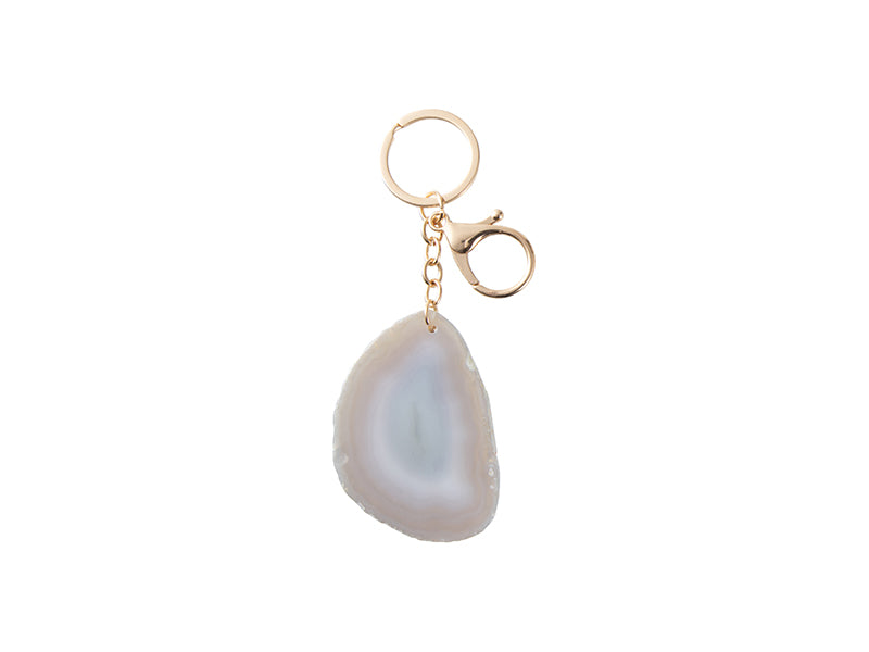 Engraving agate keyring - Grey