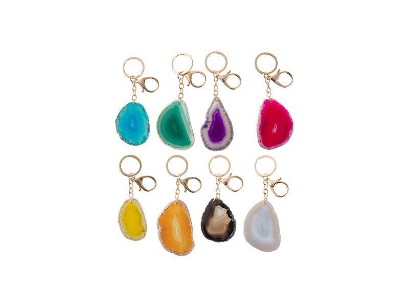 Engraving agate keyring - Rose Red