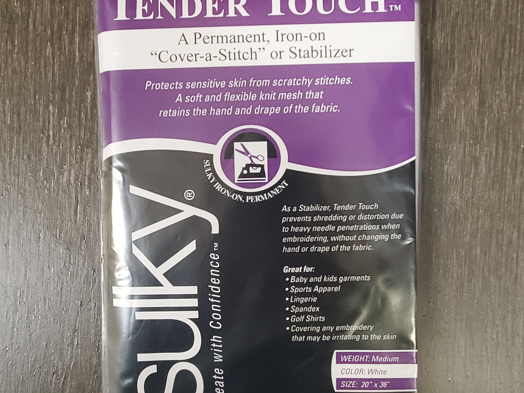 Sulky Tender Touch Stabilizer - White - 20 x 1 yd. Pkg.