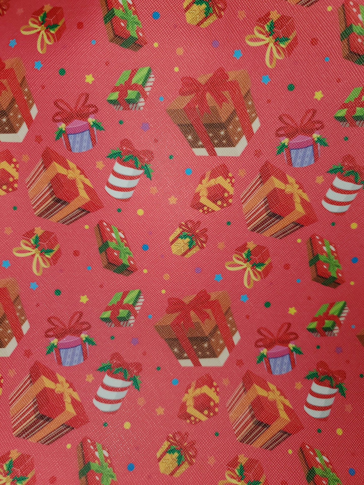 Presents Galore on Pink Faux Leather
