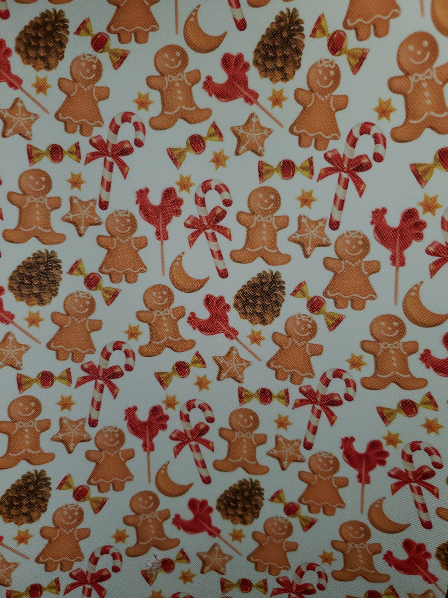 Gingerbread and Candy Cane Faux Leather