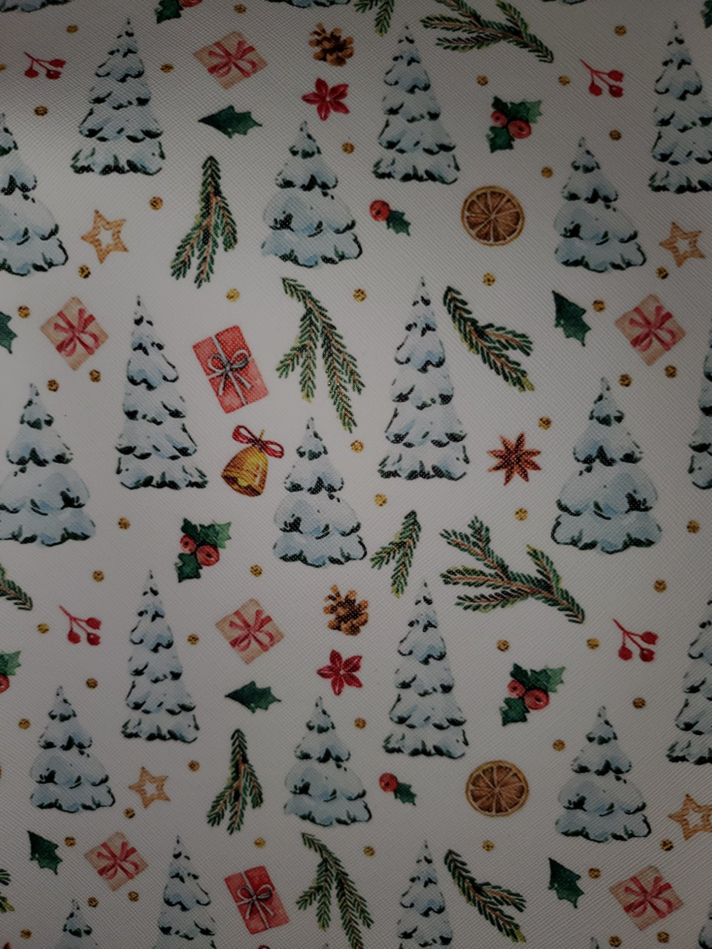 Snow Covered Trees Faux Leather