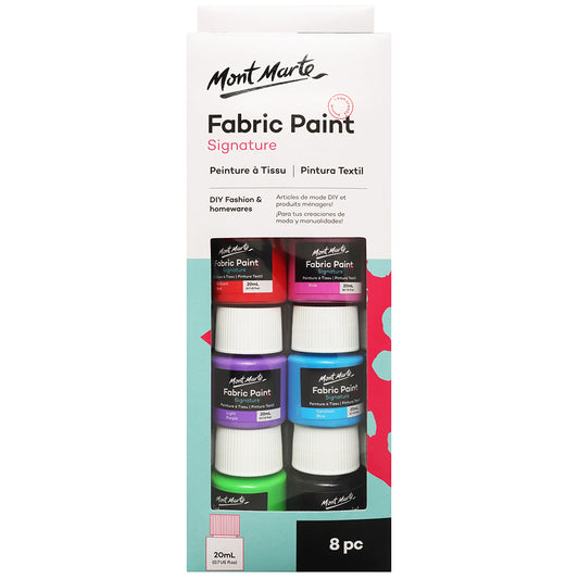 MONT MARTE Fabric Paint Set - 20ml each - 8pcs