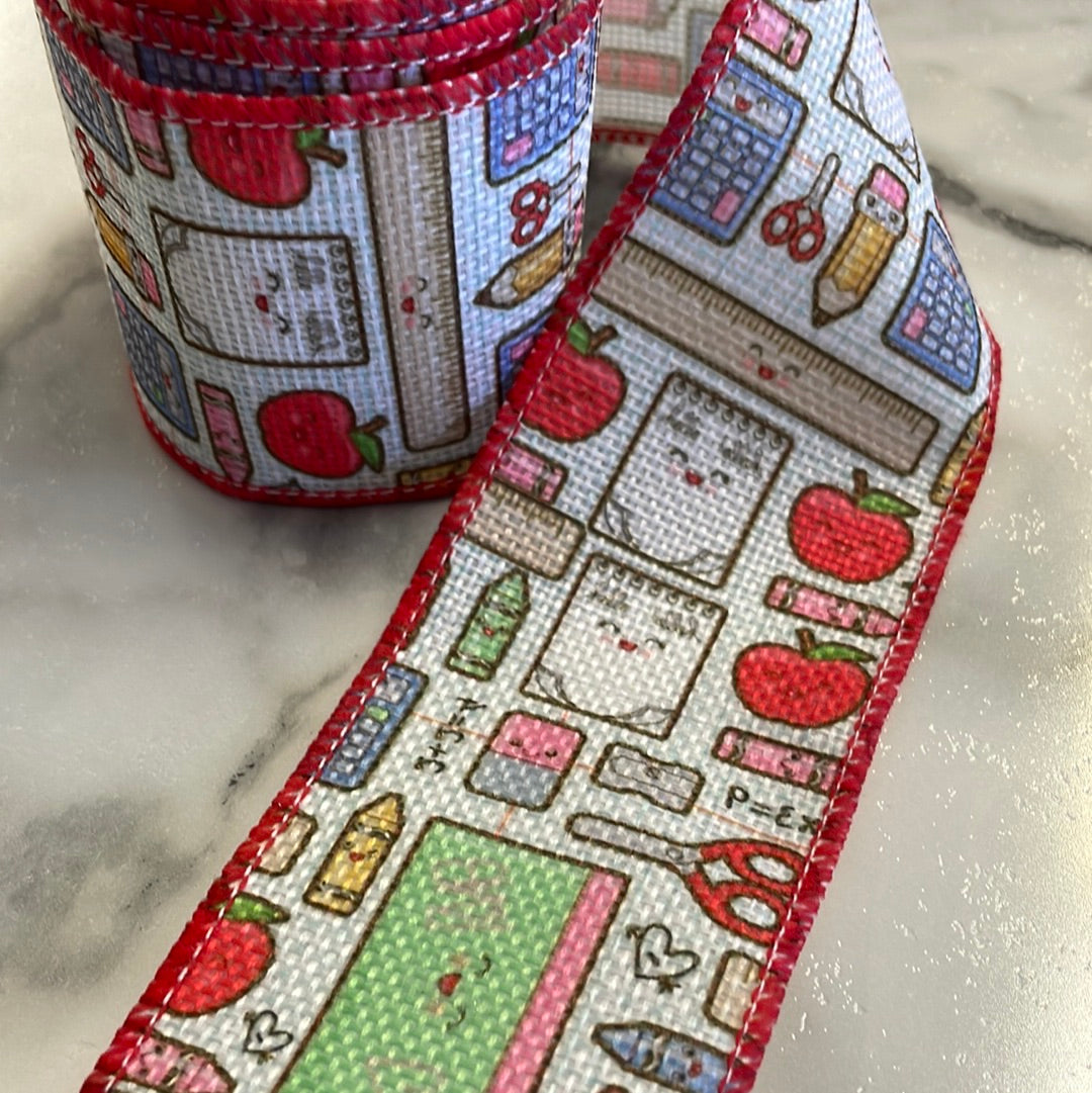 School Supplies Wire Edged Linen Ribbon