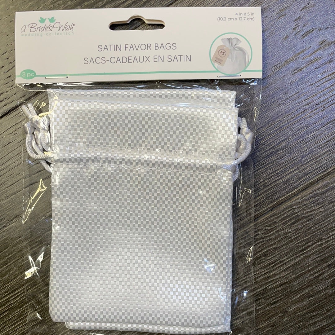Satin Drawstring Bags 3PK