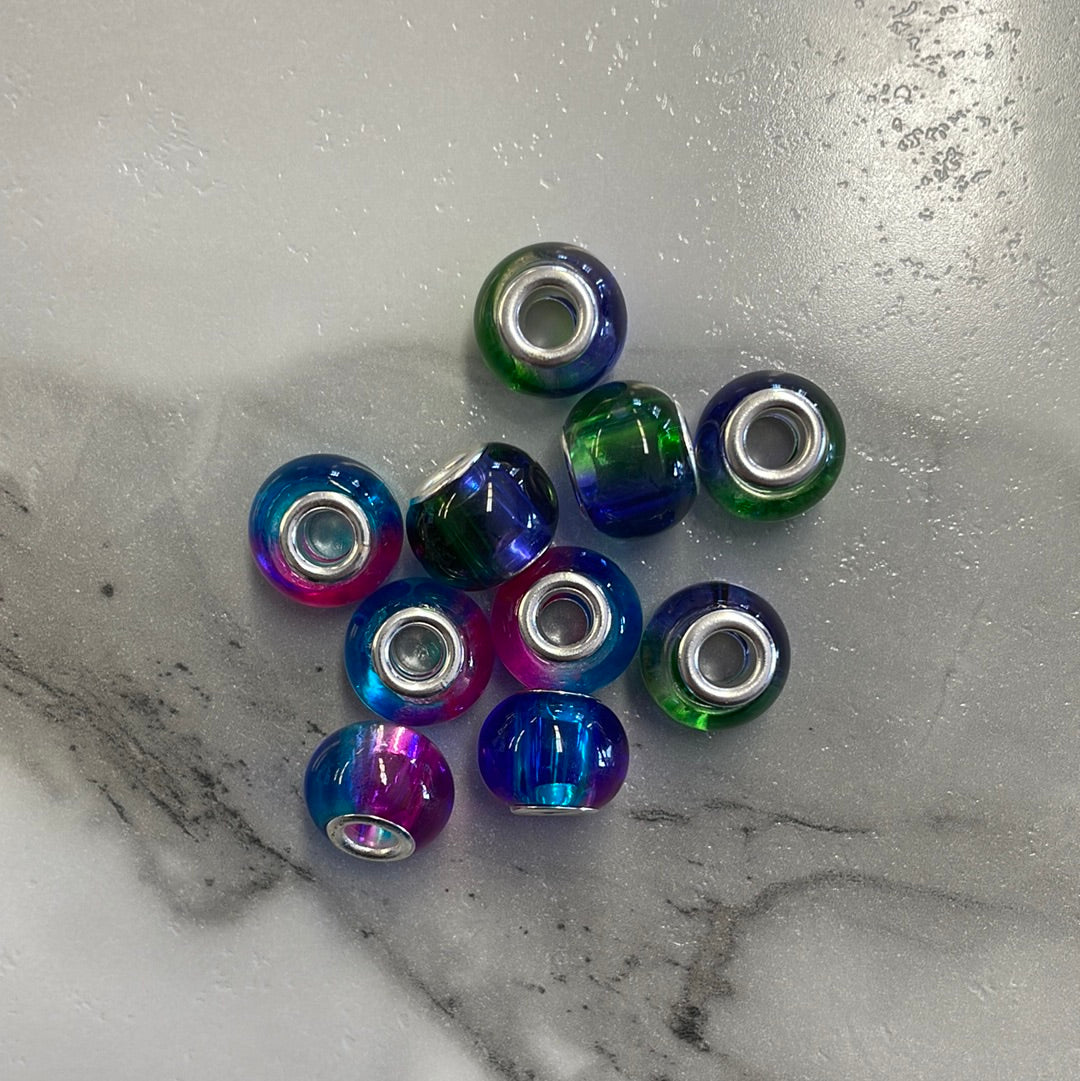 Glass charm beads