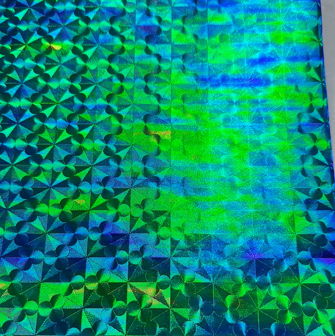 Blue/Green Holographic Prism Faux leather