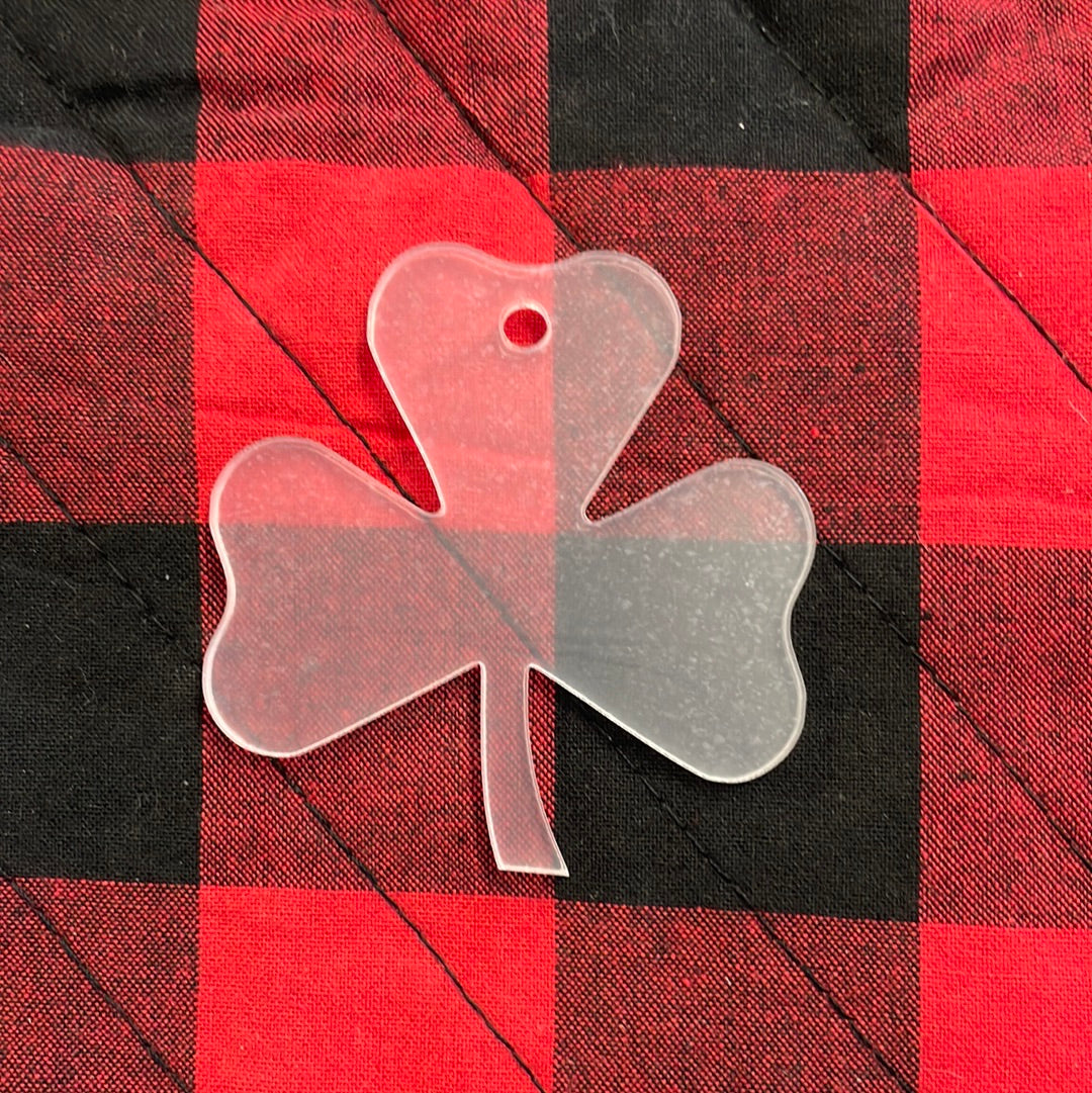 Cast Acrylic 3 leaf clover with hole
