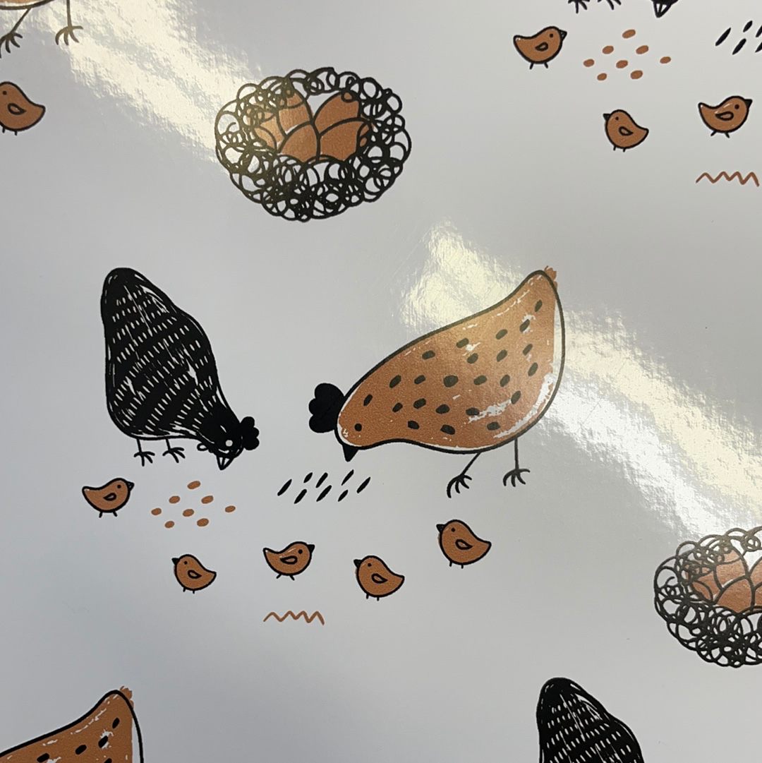 Chickens Patterned Permanent Vinyl