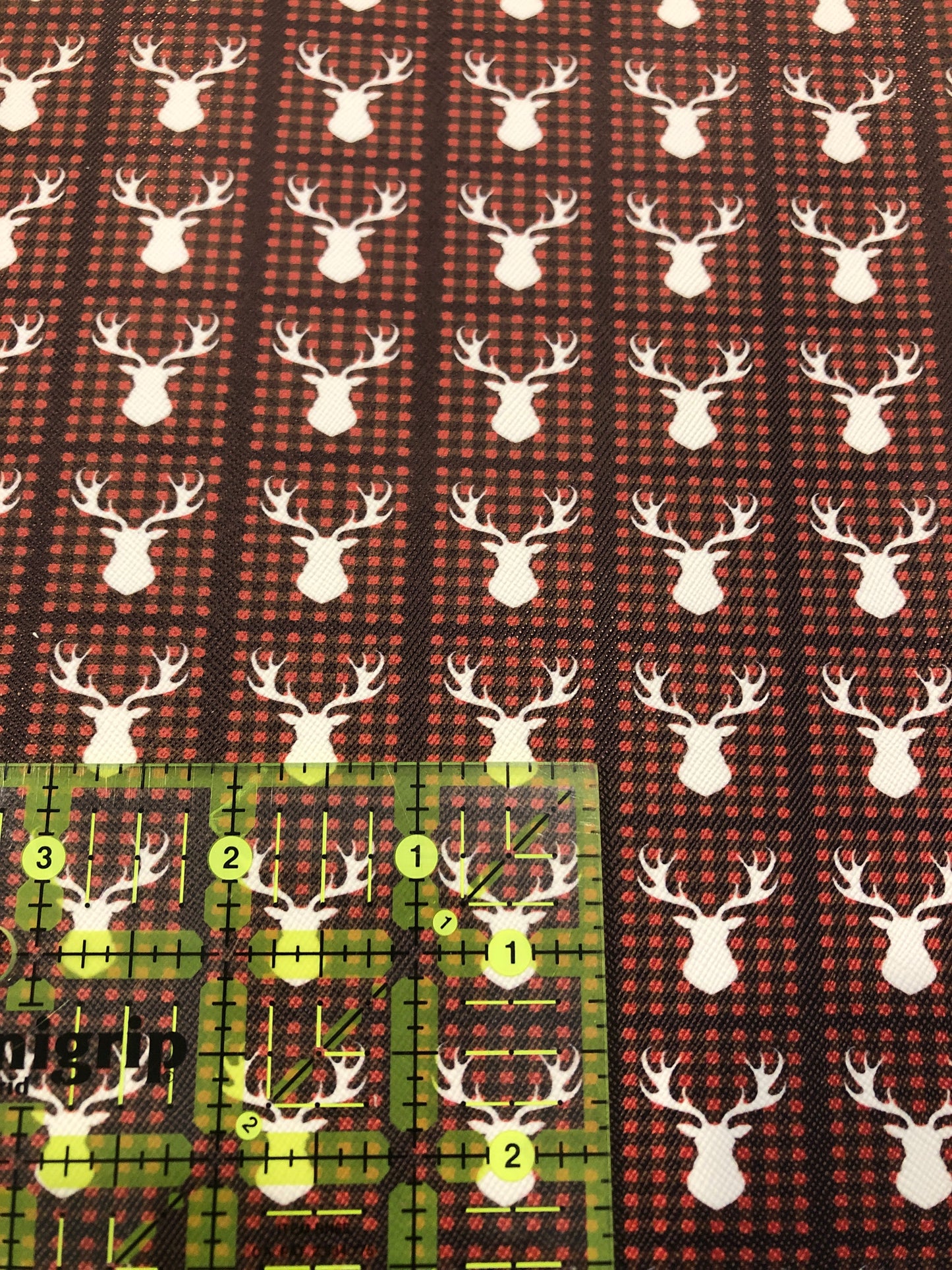 Faux Leather Plaid with Buck