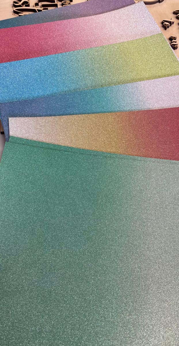 Fine Glitter Ombre Cardstock Assorted Craft Enablers