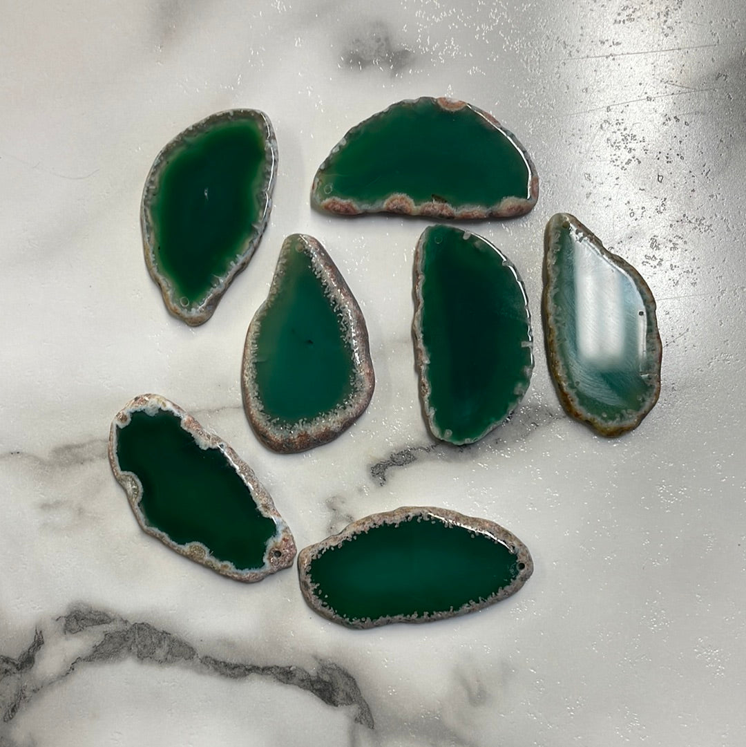 Engraving agate keyring - Green